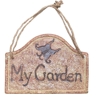 美式复古做旧树脂花园欢迎光临挂牌门牌花店园艺挂饰田园装饰品