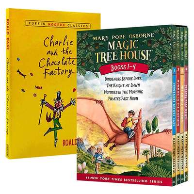 英文原版绘本 神奇树屋Magic Tree House1-4册+查理和巧克力工厂Charlie and the Chocolate Factory 可搭夏洛特的网奇迹男孩书籍
