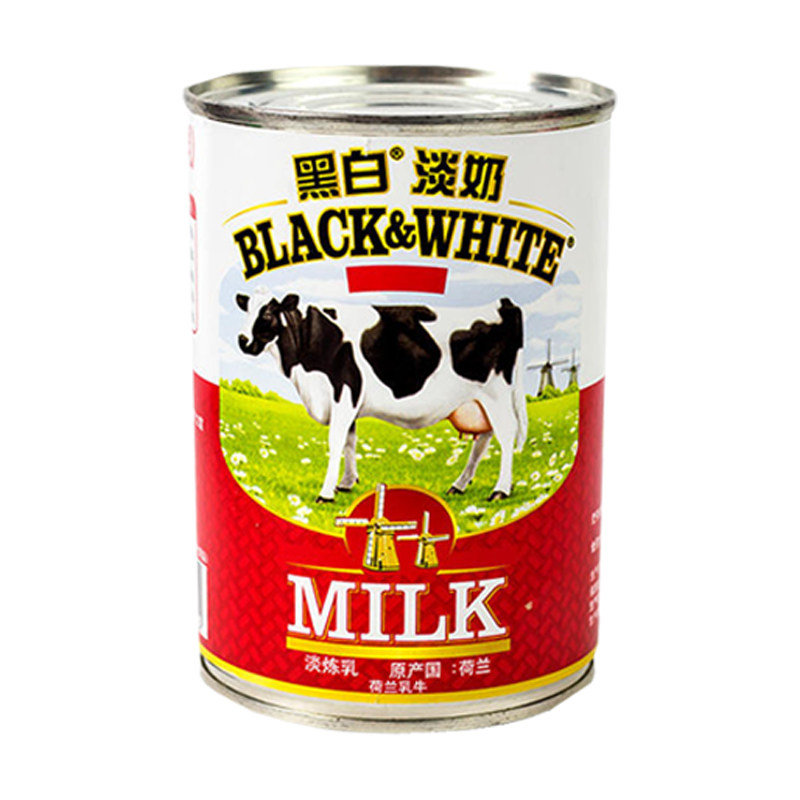 荷兰进口黑白淡奶400g 全脂淡炼乳港式丝袜奶茶甜品原料6罐包邮