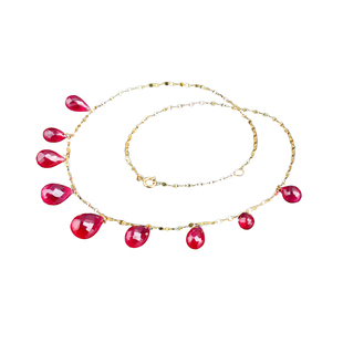 可卿珠宝 曼妙 红宝石项链18k金满天星宝石首饰正品新年礼女