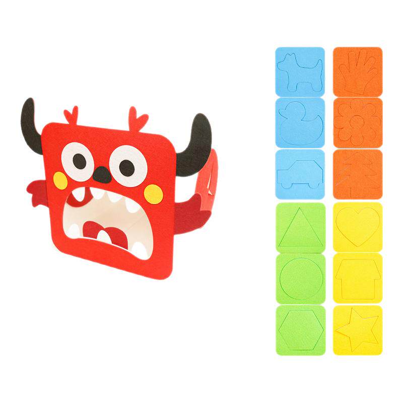 【布好玩_小怪兽触摸箱】儿童触觉感知训练图形配对盲拼益智教具