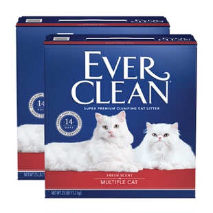 EverClean铂钻进口猫砂铂钻红标除臭低敏11.3kg*2盒低尘猫砂