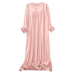 女士秋冬德绒带胸垫罩杯一体双面加绒保暖家居服睡裙长裙可外穿