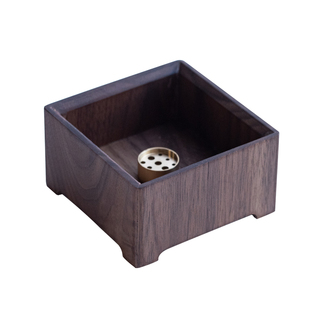 彩集堂 方形香插黑胡桃实木线香底座茶室内中式薰香炉点香器香灰