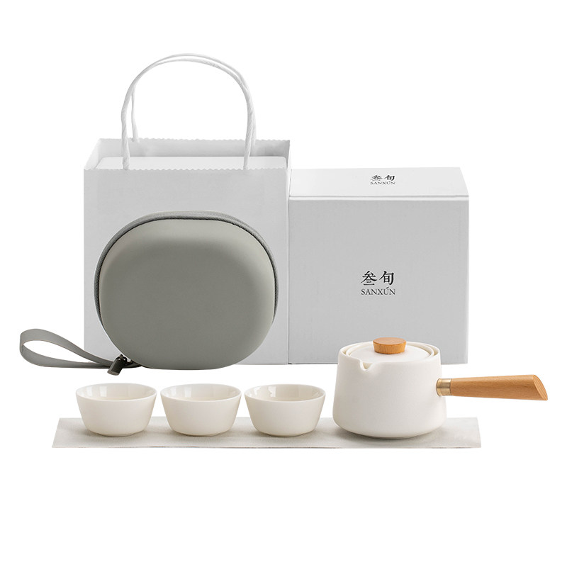 叁旬转转泡侧把壶陶瓷茶具