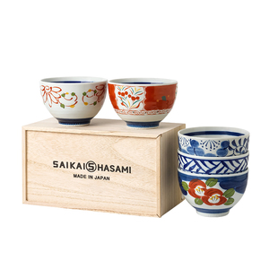 波佐见烧献上锦日式饭碗组合手作陶瓷餐具套装家用精致釉下彩大碗