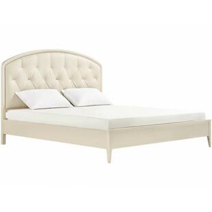 美克/恣在家【皓月】轻奢真皮床奶油风皮艺主卧双人床实木软包床