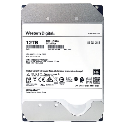 WD/西部数据企业级硬盘12T HC520氦气 HUH721212ALE600 7200转CMR