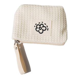 日系华夫格化妆包迷你可爱轻奢钱包小巧便携小清新ins口红收纳包