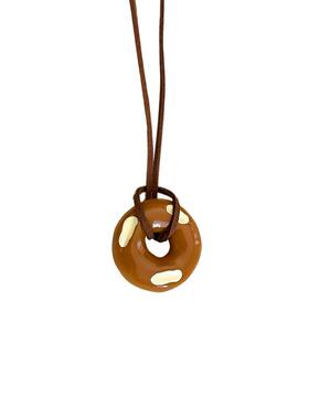 可爱卡通手工甜甜圈仿真碱水面包项链女款长款毛衣链童趣吊坠配饰