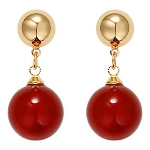 Exhibition/览物馆复古玛瑙耳环女轻奢耳钉高级感红色耳饰新中式