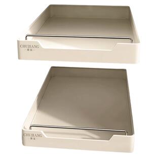 深柜拉篮厨房抽屉式拉篮碗篮极窄橱柜滑轨托盘调料调味品收纳筐