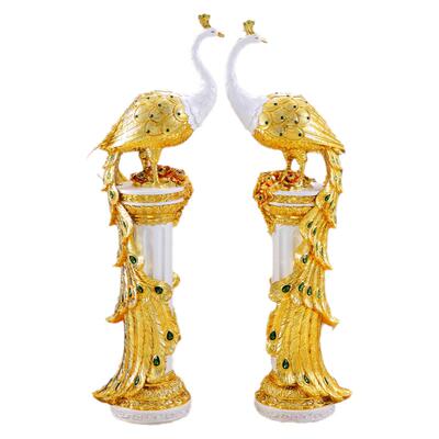 欧式客厅电视柜落地摆件大型孔雀