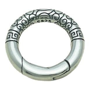 S925纯银开口圈弹簧扣锁扣圆环扣如意环项链手链连接扣子编绳配饰