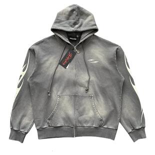 Hellstar Studios Zip Up Hoodie 拉链洗水纯棉连帽卫衣