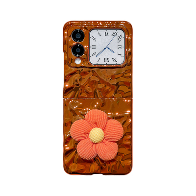 折叠款水波纹电镀橙色支架款外壳