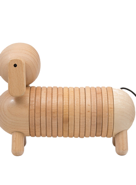 创意摆件榉木杯垫餐厅玩具腊肠狗