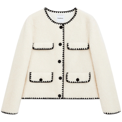 bebe2025秋冬女士气质时尚通勤风圆领羽绒短外套303302