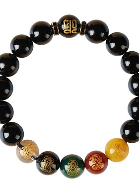 马年男女同款玛瑙民族风五行手链