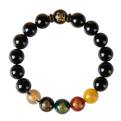 马年男女同款玛瑙民族风五行手链