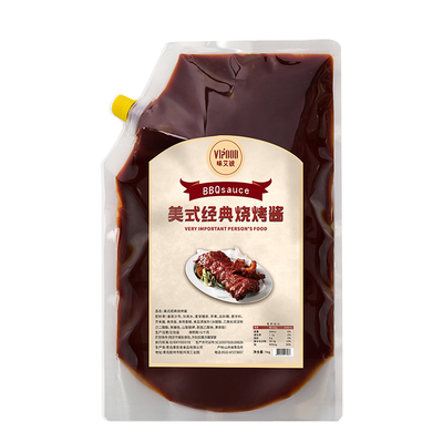 VIPOOD美式经典烧烤酱1kgBBQ烤肉酱猪牛排调味酱刷酱大包装商用
