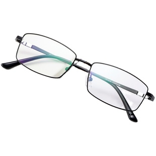 全框纯钛近视眼镜男100/200/300/400/500成品有度数配玻璃镜片