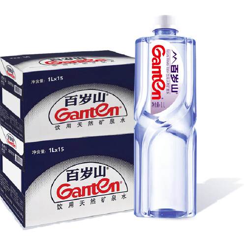 百岁山天然矿泉水1L*15瓶2箱装饮用水大瓶家用健康