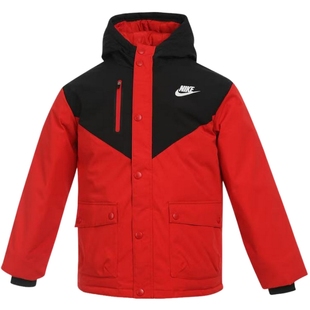 Nike耐克男童新款上衣时尚短款羽绒服休闲舒适保暖外套IQ9990-657