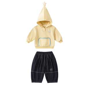 男童卫衣套装春季洋气婴儿衣服2026新款小月龄宝宝外出服洋气穿搭