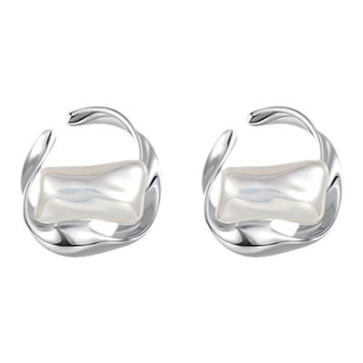 异形圈圈珍珠耳钉耳饰