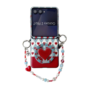 适用荣耀magicvflip2手机壳新款三星GalaxyZFlip7 fe折叠屏小米mixflip2铰链全包zflip6/5/4磁吸爱心保护外壳