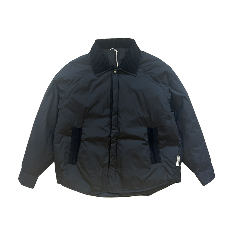 冬季潮流拼接翻领保暖90绒羽绒服