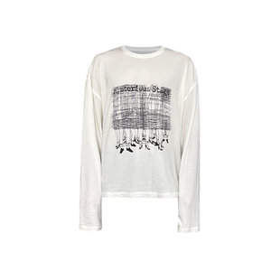 JCAESAR LONG SLEEVE 神秘舞台长袖 天丝羊毛白色 合身印花打底衫