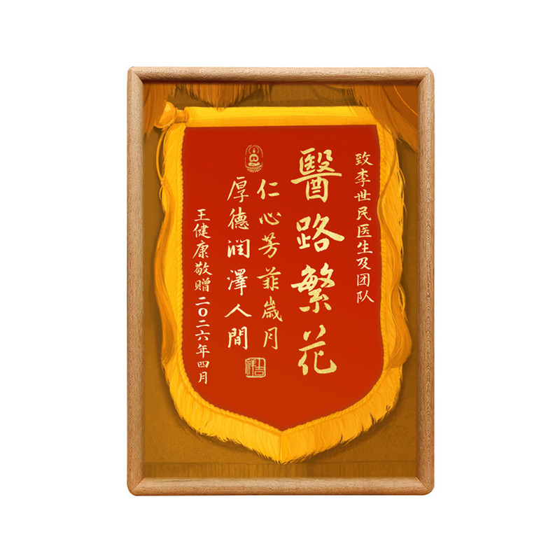 手写定制感谢医生礼物高级感锦旗