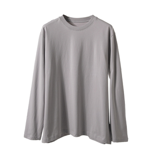 亲肤细腻纯白打底衫男纯棉230克定制T恤印logo字落肩班服工作长袖