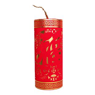 2026新年装饰品炮竹摆件金色坐炮剪纸过年橱窗礼炮马年鞭炮炮仗