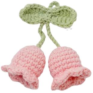 手工毛线钩织风铃花胸针 甜美铃兰花挂件书包装饰别针配饰学生