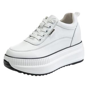 内增高女鞋春款2026年新款小个子厚底8cm增高小白鞋休闲运动鞋子