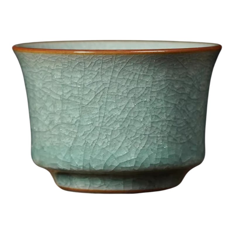 叶小春龙泉哥窑手工冰裂纹品茗杯