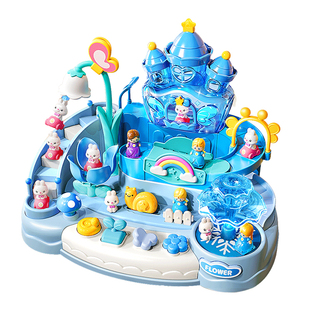 小兔子汽车轨道闯关大冒险艾莎公主儿童玩具3岁6女孩宝宝生日礼物