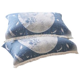 洁丽雅纱布枕巾纯棉一对装2025新款100全棉防头油枕头巾垫巾毛巾