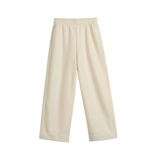 TOFOD 糯米裤 丝羊毛醋酸加绒裤 调性九分奶奶休闲裤 百搭黑白灰