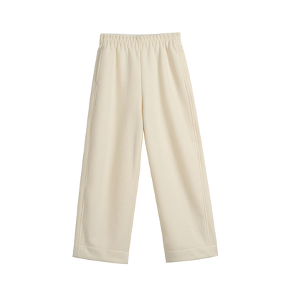 TOFOD经典松紧窄版毛呢直筒裤