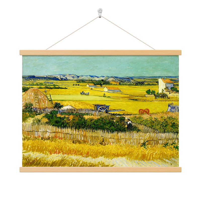 梵高装饰画世界名画丰收客厅沙发背景墙卧室餐厅玄关挂画电表箱画