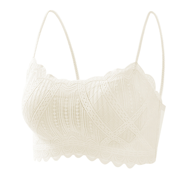 防走光细肩带白色蕾丝抹胸美背