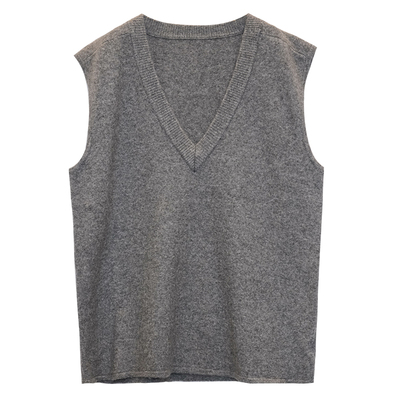 木子理想胖mm大码V领针织马甲