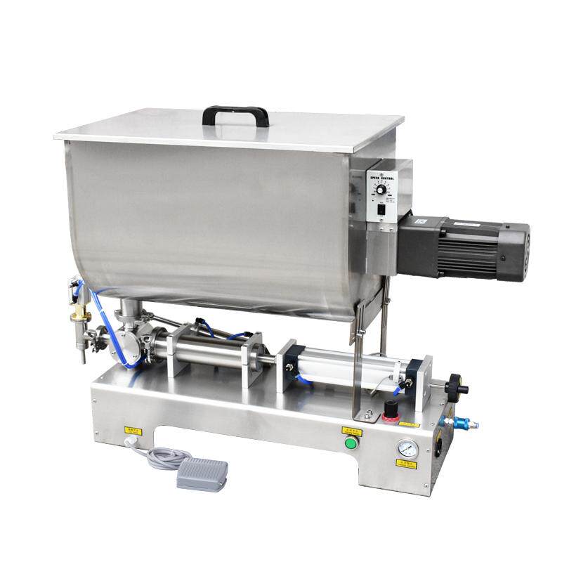 冠驰酱料定量灌装机 气动U型料筒液体膏体分装机 自动火锅底料搅拌灌装机