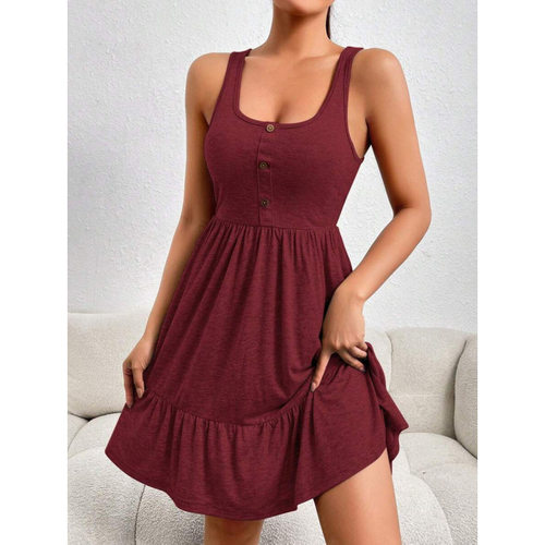 Z 74789 Maternity Ruffle Vest Dress 孕妇荷叶边背心裙跨境