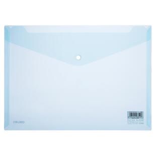 得力8308按扣文件袋蓝色文件夹透明A4横条学生资料袋收纳试卷袋办公暗扣10个装蓝色文件袋文件夹a4资料夹