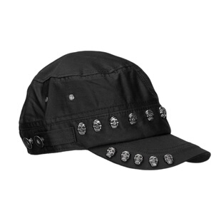 WORLDWIDE小众街头亚文化y2k骷髅头铆钉平顶帽子男潮男辣妹鸭舌帽